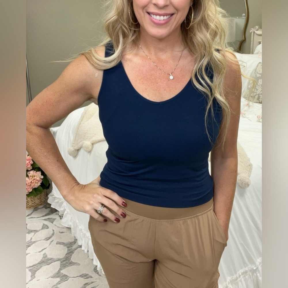 #64 Bailey Seamless Reversible Tank - Navy
